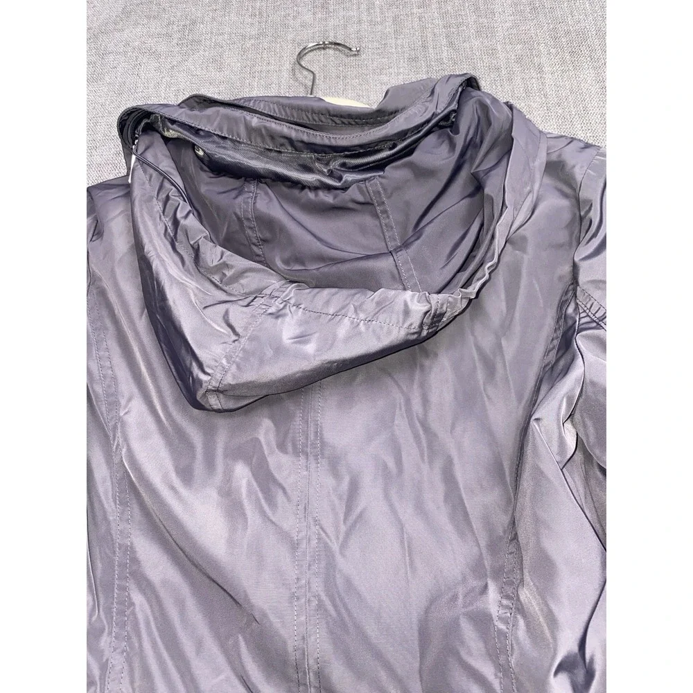 Michael Kors Anorak Jacket Womens XS Gray Full Zip Detachable Hooded Outdoor